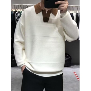 [005] 秋冬季小众polo长袖t恤男美式复古打底衫毛衣A079-M28-P59图片
