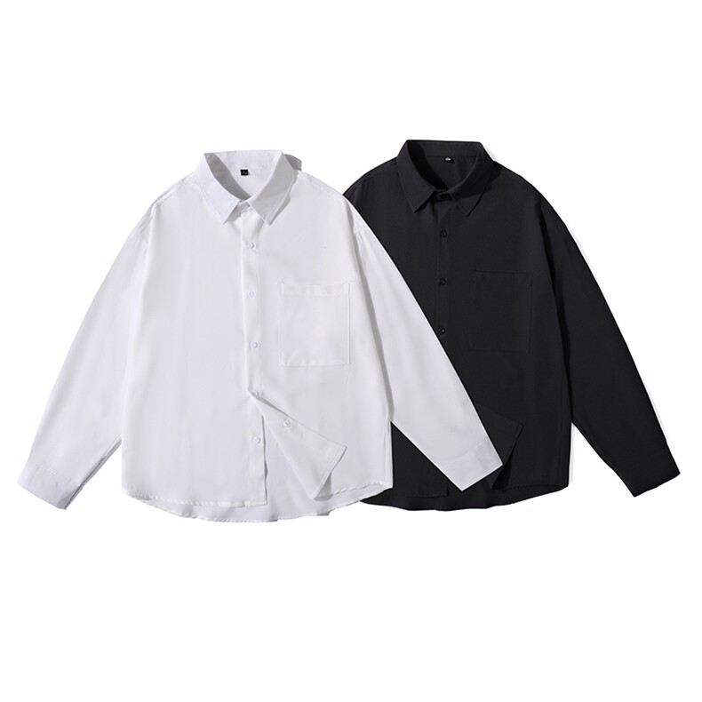 春夏季纯色长袖衬衫男休闲大码衬衣上衣CS602特P30，男装衬衫，电商C323