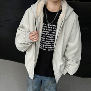 美式复古简约夹克连帽棉服外套男女新款棉袄冬季MF317-P109图片