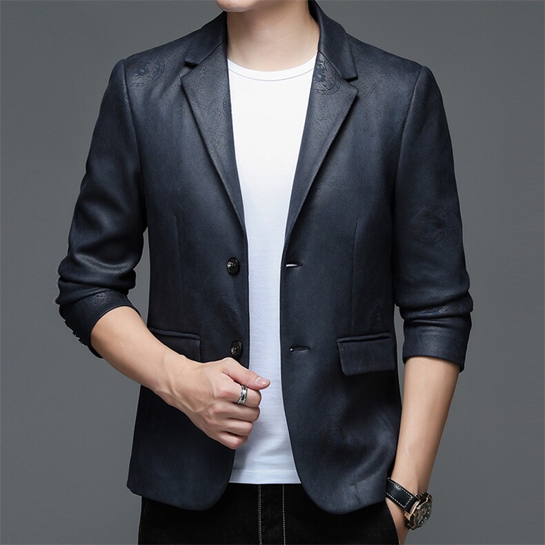 春秋季新款男士西服外套商务休闲修身小西装单件上衣中年纯色便西,男装夹克,电商B212（原钱塘6029）