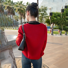 2025冬装新款时尚圆领排扣羊毛呢小香风外套，女装毛呢外套，沫晗依美