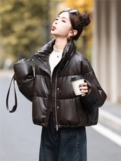蛋白皮短款羽绒服女冬季2026新款小个子今年流行宝款加厚保暖外套，女装羽绒服，意芙