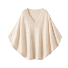 V领扭花披肩，披肩，优麦羊绒（原洪叶羊绒）