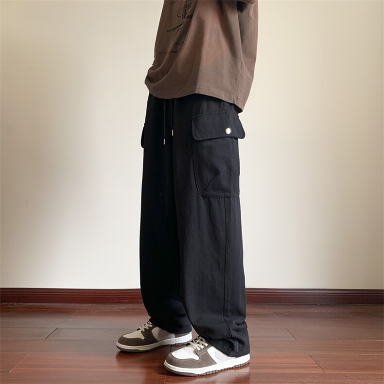 日系工装裤子男美式宽松直筒阔腿休闲长K101-P40,男装休闲裤,星座1001-1