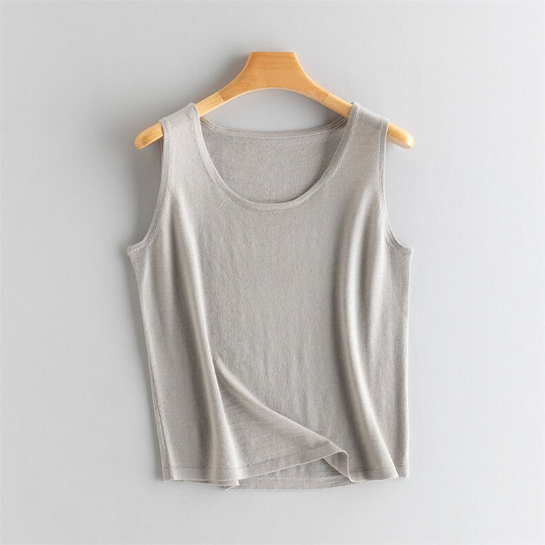 2025秋冬新款女羊绒衫100%纯山羊绒圆领无袖薄款优雅内搭气质背心，女装背心吊带，江帆羊绒