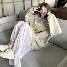 现货春秋绿色卡通拼接卫衣裙1008P135K198，女装连衣裙，2C176