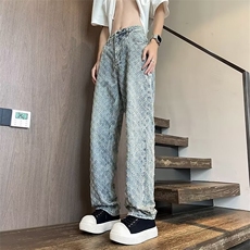 美式复古高街牛仔裤男款宽松直筒潮牌百搭长裤子1008-A0222-p45，男装牛仔裤，星座1008