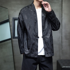 2026春装新款加厚龙纹夹克开衫外套唐装汉服潮流2512-P50，男装夹克，电商A057B