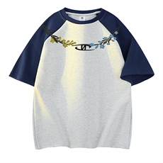 白花灰拼藏青色