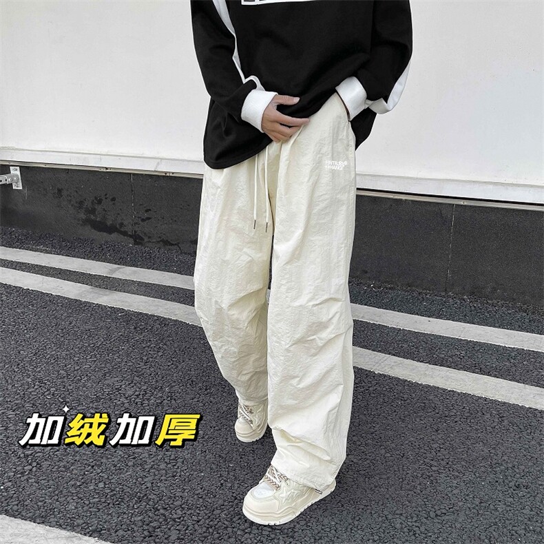 加绒冬男雪山滑雪服裤字母刺绣抽绳防水冲锋裤h082P40加绒P45,男装休闲裤,星座1013-1