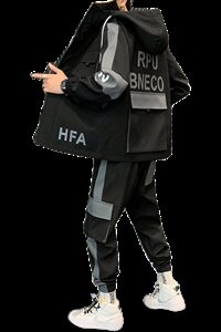 主推秋季男士套装休闲运动服帅气搭配一套工装夹克外套 D05图片