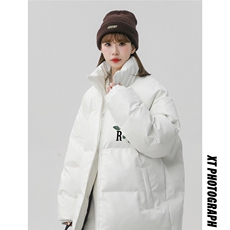 中性风23冬季时尚百搭宽松字母印花潮流皮棉服外套MY451P118控158，男装棉衣，A247A