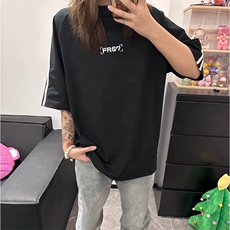 抖音得物高品质二开240克宽松纯棉美式潮牌三条杠织带短袖T恤，男装T恤，电商A486