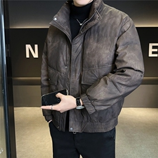 标50绒皮羽绒服男冬季2025新款美式皮衣外套A313-K27582-P225，男装皮衣，电商A313