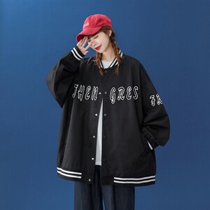 ！秋季潮流宽松休闲百搭夹克情侣棒球服外套-- G212 P65控88图片