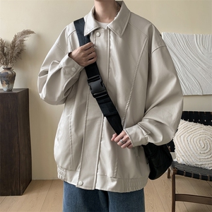 抖音直播！pu皮衣机车服宽松夹克男 CP40-特p65 控价：118图片