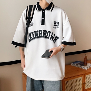 1港风polo衫男潮大码M-5XL情侣风翻领短袖T恤DP7741P45控68图片