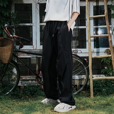 高街褶皱弯刀裤伞兵裤山本裤冰丝薄款XZ302B-1-CK2351P25，男装休闲裤，星座302B-1