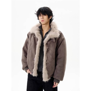 加绒加厚冬款男立领毛领棉衣座山雕棉服保暖面包服外套MY11 P105图片