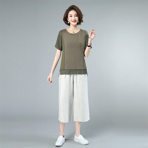 2021年夏新款套装休闲大码宽松女套装3207-2款套装图片