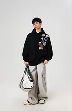 万针刺绣结构设计重磅秋冬全棉高品质美式高街连帽卫衣外套Y7631，男装卫衣，电商A486