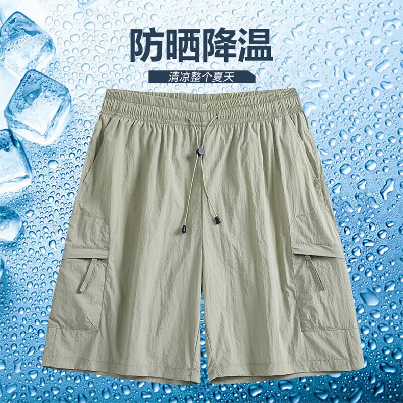 2025新款高街工装中裤速干运动男夏薄款伞兵短裤美式复古K688-P25图片