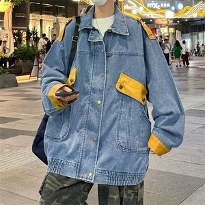 【有货】D2173-P76新款潮短款牛仔外套休闲春秋拼接复古青少年图片