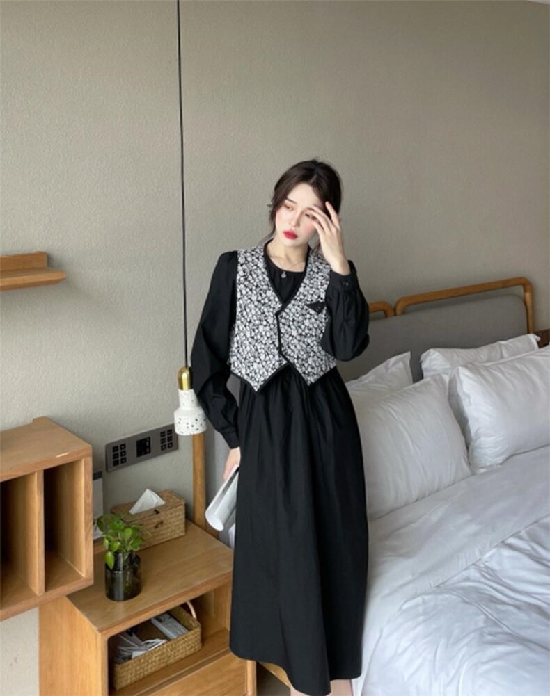 现货秋季俩件套连衣裙，女装连衣裙，欧尚时