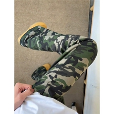 美式高街迷彩裤男秋季慵懒松弛感微喇裤hiphop运动卫裤LJ700-P40，男装休闲裤，星座1008