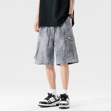 夏季扎染印花脏脏大码工装短裤男五分中裤休闲裤217-2-K198-特P35，男装牛仔裤，星座217-2