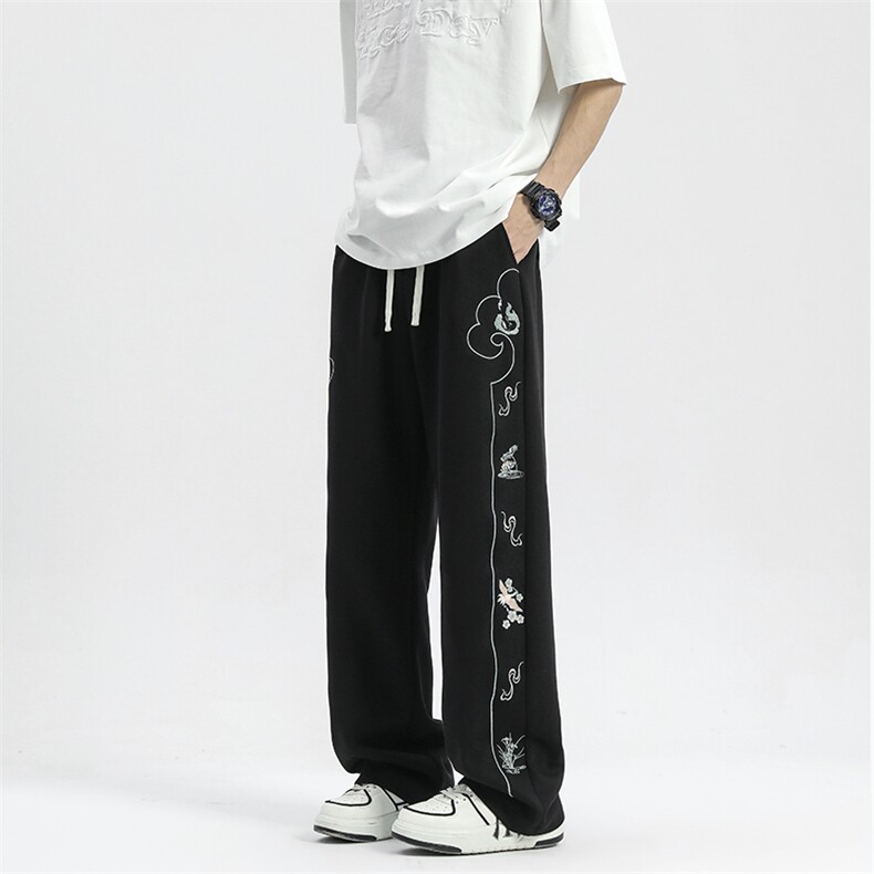 休闲裤抖音直播高品质风刺绣卫裤现货供应C323-1-7733-P60图片