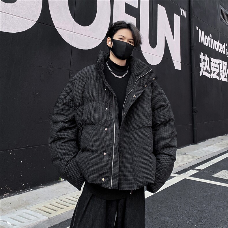 美式休闲复古简约立领外套男短款棉服保暖复古面包服冬季p108,男装棉衣,电商C307