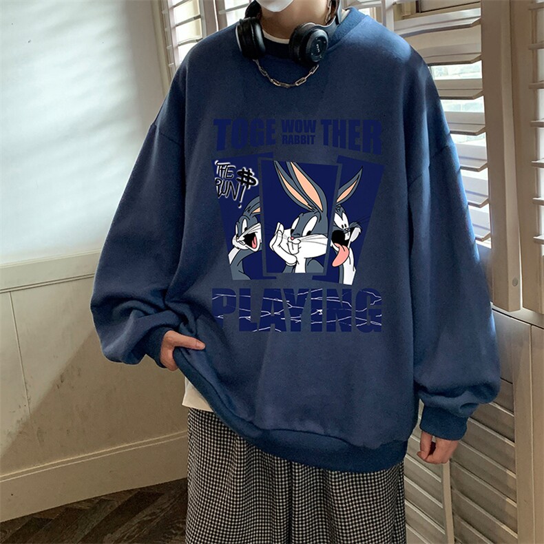 圆领卫衣男大码加厚加绒长袖t恤男S6234-P28加绒款-P33,男装卫衣,电商A040