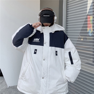 EQ333 可脱卸连帽拼色工装棉衣外套男女情侣装冬装2024新款棉服图片