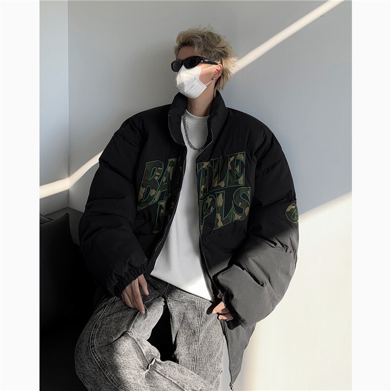 棉服男2024春季街头潮牌设计感时尚压褶潮流拼接棉衣外套M8056,男装棉衣,星座506