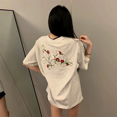 万针全刺绣工艺高品质260克双纱纯棉美式高街短袖T恤特P33，男装T恤，电商A486