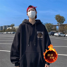 500克重磅秋冬美式加绒加厚卫衣外套DL1527常规特P35绒特P40，男装卫衣，电商A486