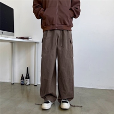 日系简约工装裤男春秋cleanfit潮牌休闲宽松口袋阔腿裤K5999-P53，男装休闲裤，星座412-3