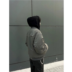 自制款现货拉链设计潮流ins夹克外套男JK086，男装夹克，星座910A