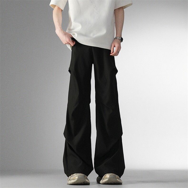 228-特P32美式褶皱微喇宽松伞兵裤西裤，男装西裤，星座1503