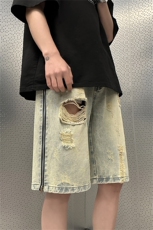 美式高街休闲牛仔裤个性小众休闲裤短裤A061-JM1734-P55控78，男装牛仔裤，电商A061-1