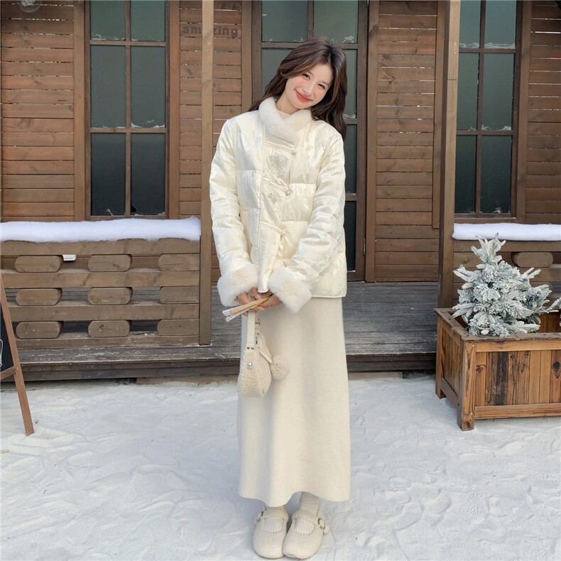 2026冬季羽绒服短款新中式50白鸭绒RF2C290-7801#-P295-K399,女装羽绒服,2C290