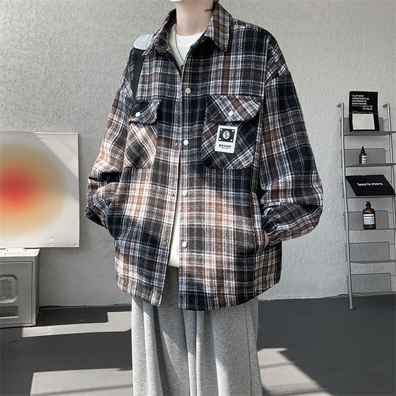 夹克男秋冬季新款港风宽松加厚泥料外套上衣JK712-P68，男装夹克，星座214-3