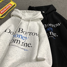 618B-1DY27美式复古连帽宽松卫衣情侣印花帽杉外套P58控85，女装短外套，星座618B-1