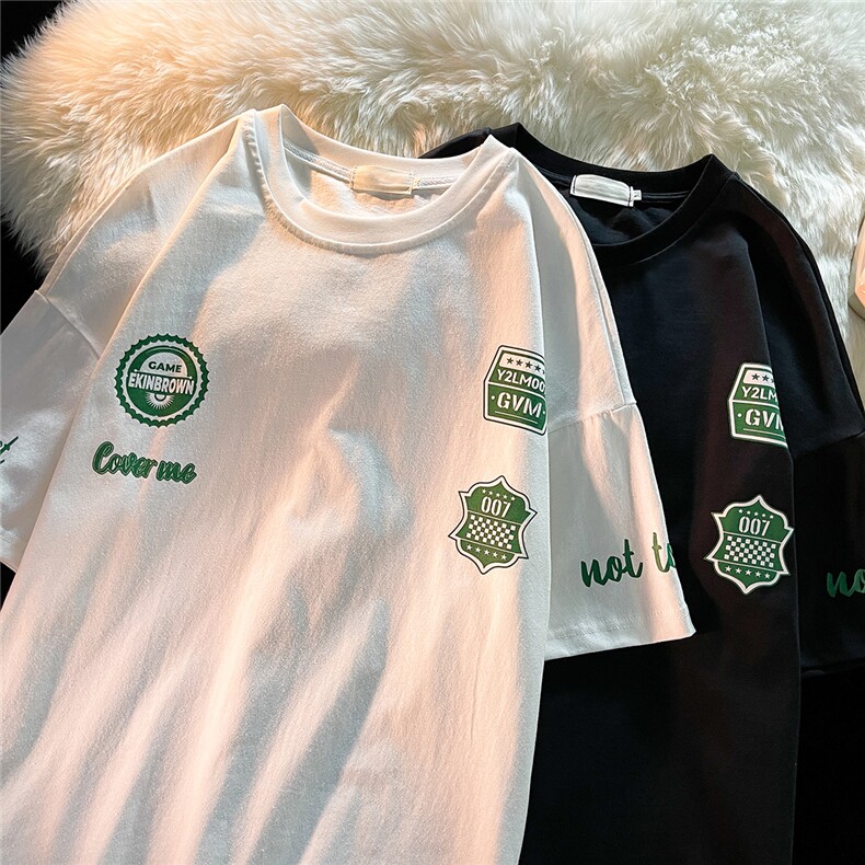 1潮流印花休闲情侣日系潮大码M-5XL短袖T恤男DT7638P30控45，男装T恤，星座226-2