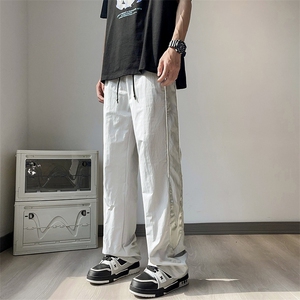 美式高街机能工装裤男款夏季潮牌运动户外速薄款休闲裤K0947-P38,银白色裤子搭配什么颜色上衣男图片