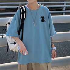 1港风印花情侣日系风潮大码M-5XL短袖T恤男DT7789P28控45，男装T恤，星座226-2