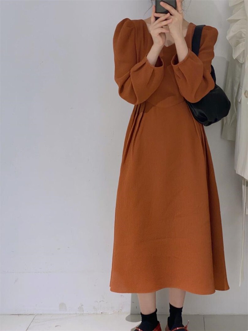 收腰连衣裙，女装连衣裙，驿谷