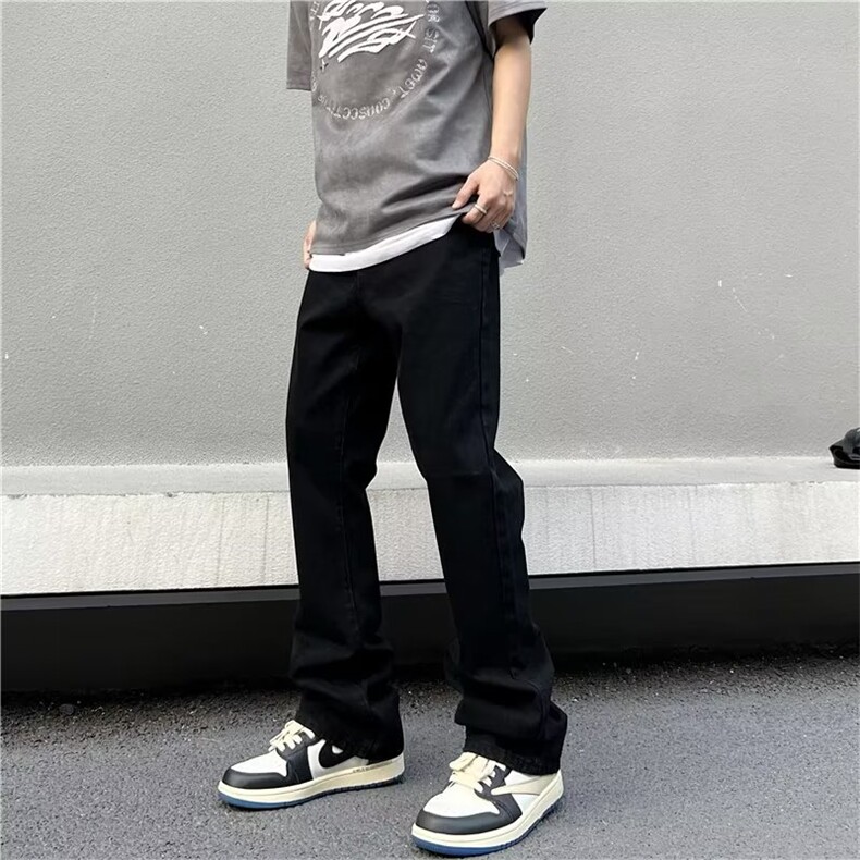加绒牛仔裤男韩版暗黑2024冬新款ins长裤RK1241-常规36-加绒P46,男装牛仔裤,星座412-2