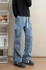 高品质B221美式ins高街暗黑宽松工装牛仔裤LK24340-P65控88，男装牛仔裤，电商B221